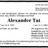 Tat Alexander 1932-2001 Todesanzeige (1)